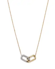Bloomingdale's Fine Collection Diamond Paperclip Necklace in 14K White & Yellow Gold, 0.25 tcw