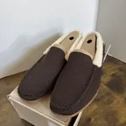 Rothy’s The Men’s Slipper Sherpa Lining Brown Herringbone Sz 10 Quiet Luxury