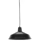 Globe Electric Barnyard 1-Light 16 in. Warehouse Matte Black Plug-In Pendant
