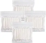 Cotton Swabs, Individually Wrapped Cotton Buds, Bulk Cotton Tip Applicator Bulk Travel Makeup Qtips Suitable for Ear, Beauty Care, Cleaning, Make-Up 400 Count (Double Round Thick Cotton Buds)