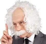 Albert Einstein Wig Set Mens Fancy Dress Scientist Professor Adults Accessories