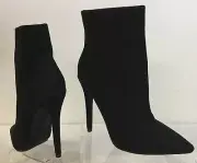 Boohoo Caroline Black Pointed Toe Stiletto Heel Boot Women’s Sz UK 4 US 6 EUR 37