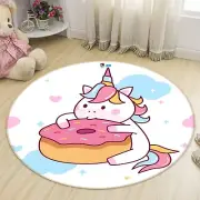 3D Cartoon Unicorn Donut NAO4757 Game Rug Mat Elegant Photo Carpet Mat Fay
