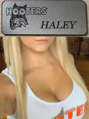 ~NEW~HOOTERS Girl Uniform Fun Collectible Pin Badge Tag Silver HALEY NAME TAG