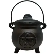 Cauldron - With Pentagram Cast Iron (Medium)