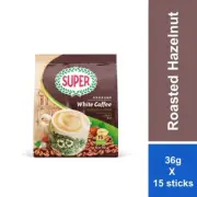 SUPER CHARCOAL ROASTED WHITE COFFEE HAZELNUT 3 IN 1 | MALAYSIA PRODUCT