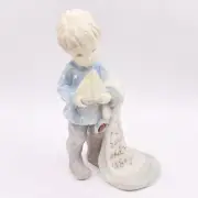 Enesco Foundations By Karen Hahn Boy Holding A Sail Boat 2003 Figurine 112031