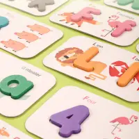 在飛比找momo購物網優惠-【LITTLE POPPET】英文字母數字積木字卡玩具(英文