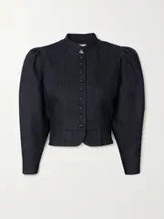 [DESTREE] DESTREE - Amoako Denim Peplum Jacket - Blue - small small Blue
