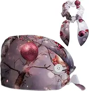 [YTYVAGT] Scrub Caps Women,Scrub Hats Suitable for Women,Christmas Decoration Ball Snowflake