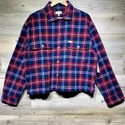 Brixton Bowery Womens L, Button-Up Boxy LS Flannel Shirt Cordovan Plaid Gorpcore