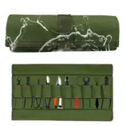 Canvas 10 Pocket TOOL ROLL Spanner Wrench Tool Storage Bag Case Fold Up Pouch