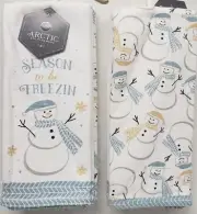 2 DIFFERENT TOWELS (15" x 25")CHRISTMAS SNOWMEN,TIS THE SEASON TO BE FREEZIN,WW