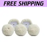 Premium 3" Wool Buffing Pad 5-Pack with Curved Edge for Precision Polishing
