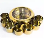 Premium Golden Stainless Steel Spice Box with Container, Spoon & Lid | Indian...