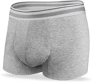 REELINDRY Waistband Incontinence Underwear for Men Disease of Prostate Bladder Control Leak Proof Boxer Briefs Washable 1 Pack (Light Gray L)