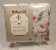 Vintage Springmaid Bill Blass King Fitted Sheet ROMANCE Floral Percale