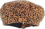 [Healeved] Warm Beanie Cap Leopard Print Beret French Style Headwear for Dresses and Coats