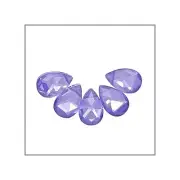 10x Cubic Zirconia Flat Pear Briolette Beads 4x6mm Light Purple #64851