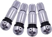 4Pcs Bolt in Tire Valve Stem Caps Aluminum Alloy Universal Easily Install Premium Tubeless TPMS Valve Stem with Dust Caps