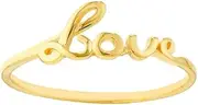 [JewelryWeb] 14k Yellow Gold Script Love Ring Statement-Ring for Women