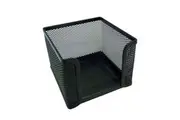 Esselte Home Work Metal Mesh Memo Notes Cube Holder Stationery Desk Organiser BK