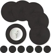 Neween Round Placemats Set of 6, 34 cm Heat Resistant Round Braided Table Mats with Coasters Set of 6 Washable Woven Place Mats for Indoor Outdoor Dining Kitchen Table (Black)