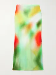[SIEDRÉS] SIEDRÉS - Lilt Tie-dye Jersey Midi Skirt - Green - small small Green