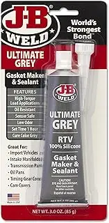 JB Weld Ultimate RTV Silicone Gasket Maker and Sealant, Grey, 280 ml