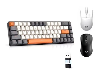 Wireless 60% Mechanical Hot-Swapp Keyboard And Mouse For PC/PS4/PS5/Xbox/Laptop