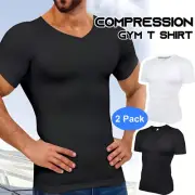 Men Base Layer Tee Compression T-Shirt Gym Athletic Short Sleeve Tee Top Shirt