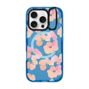 iPhone 16 Pro Impact Ring Stand Case MagSafe Compatible Pressed Flowers iPhone Case