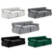 Foret 2 Seater Sofa Modular Arm Seat Tufted Velvet Lounge Couch Chaise 5 Colors