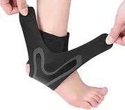 Ankle Brace Support Sleeve, Adjustable Breathable Anti-sprain Ankle Brace Sleeve,for Basketball Soccer Sports Joint Pain Injury Recovery, Arch Support, Foot Ankle Swelling, Heel Spurs (RIGHT FOOT)
