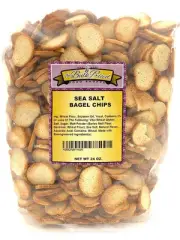 Sea Salt Bagel Chips Bulk Size 24oz. Resealable Zip Lock Stand Up Bag