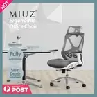MIUZ Ergonomic Mesh Office Chair Gaming Executive Fabric Seat Headrest Grey