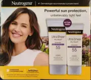 Neutrogena Ultra Sheer Dry Touch Sunscreen Lotion 5oz 3oz SPF 55 2 Pack 10/2024