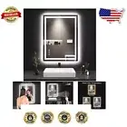 Modern Lighted Bathroom Vanity Mirror 24" x 32" with Memory & Backlit Function
