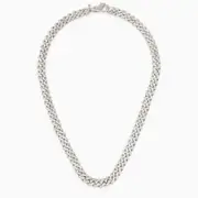 [EMANUELE BICOCCHI] 925 Silver Chain Necklace With Crystals One size Metal