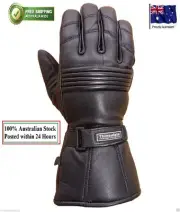 Motorcycle Gloves Winter Biker Thermal Warm Riding Long Touring Leather Gloves