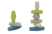 Kaper Kidz Wooden Stacking Stone Blocks Vintage Blue Children's Play Toy 2yrs+