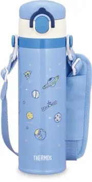 Thermos Water bottle flask Vacuum Mobile Mug 500ml Sax Blue Strap JOI-501 SAX