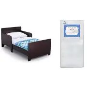 Delta Children Mysize Toddler Bed, Dark Chocolate + Fiber Core Toddler Mattress