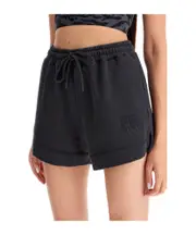 Ganni Logo Shorts Phantom Black