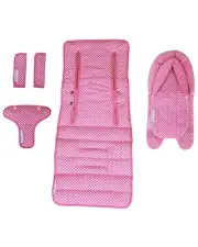 Keep Me Cosy® Newborn Baby Pram Liner Set + Head Support & Harness - Pink Spot