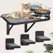 Cat Hammock Cat Wall Shelves with 3 Steps, Cat Scratching Post Cat Hammock