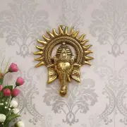 Lord Ganesha with Sun Decorative Metal Wall Hanging Art Decorative Showpiece