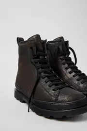 Brutus Black-brown brushed nubuck boots for women