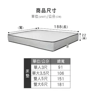 【ASSARI】優眠3M防潑水高彈力支撐獨立筒床墊(單人3尺)