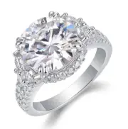 5.00Carat Round Cut Attractive Moissanite Micro Pave Anniversary Ring 925 Silver